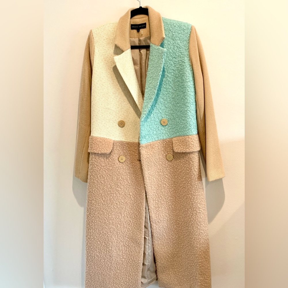 English Factory color block coat - medium coat. - Picture 3 of 11